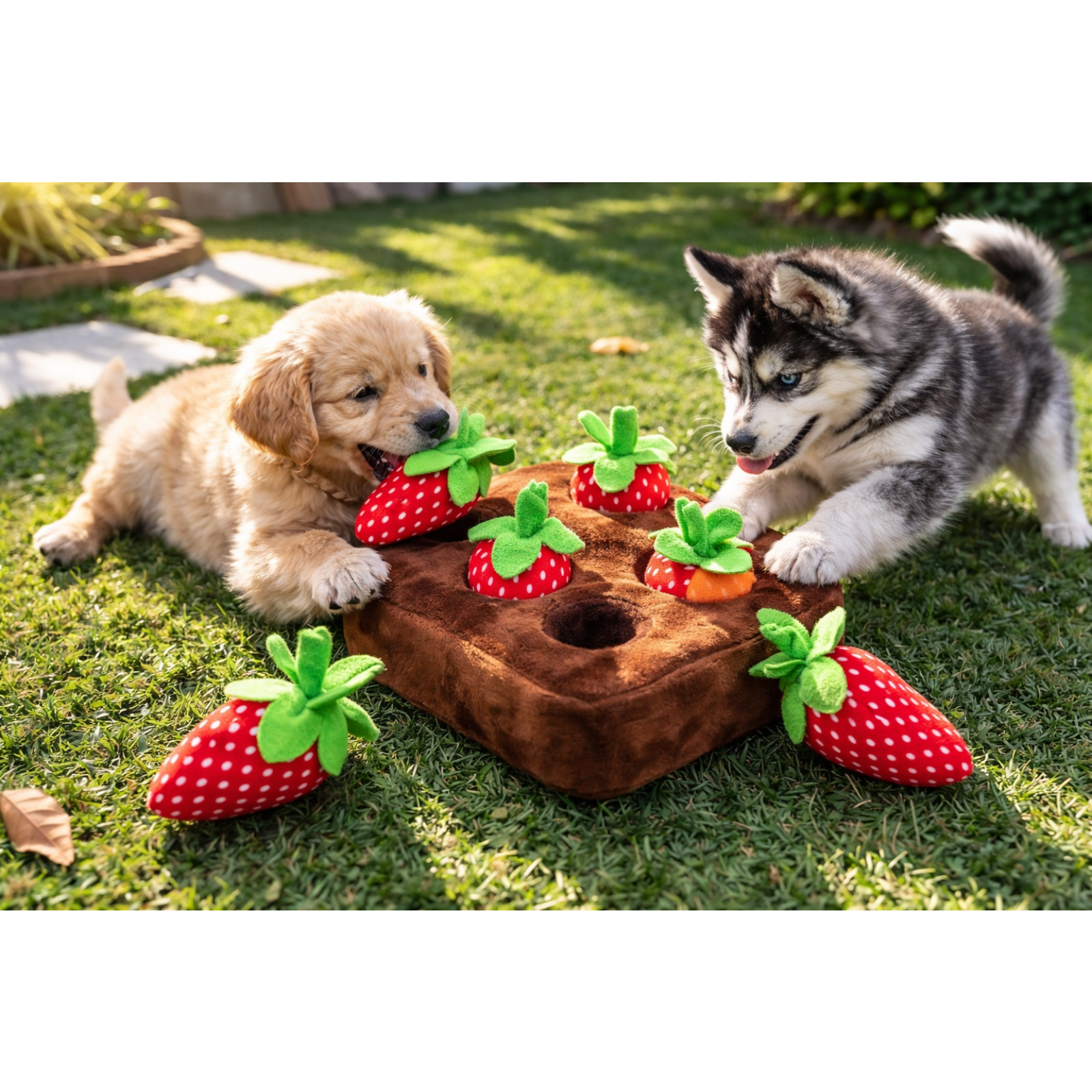 Dog Toys, Carrot Snuffle Mat Puzzle Toy, 2 in 1 Nosework Feeding Game for Stress Relief