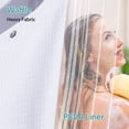 thumbnail image 4 of Cocosity Waffle Textured Polyester Fabric Heavy Duty Shower Curtains & Liners & Hooks - White 72"x72", 4 of 9