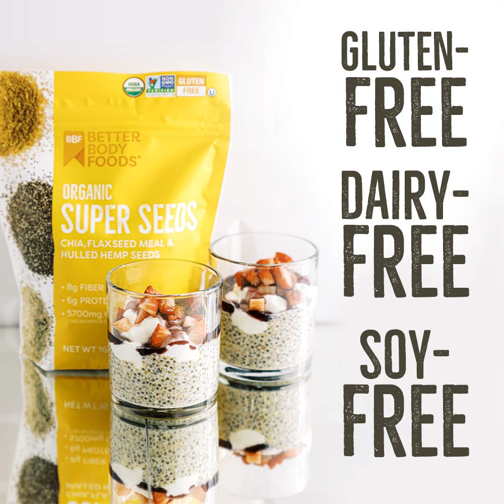 Superfood Organic Super Seeds - Chia Flax & Hemp 16 oz (Pack of 12)