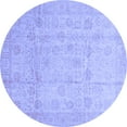 thumbnail image 1 of Ahgly Company Machine Washable Indoor Round Oriental Blue Traditional Area Rugs, 6' Round, 1 of 4