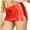 Red, variant on BRGZLK Women's Half Body Skirt Slit Side Metallic Mini Skirt Shiny Solid Color Holiday Micro Short Skirt Dance Clubwear Rave Costume