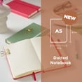 thumbnail image 2 of Sakura Notebook Dotted A5 - Japanese-Inspired Dotted Notebook for Effortless Writing - 140 GSM Paper - Hardcover - Expandable Inner Pocket - Flat-Lay Stitch Binding - 5.1 x 8.3" - Pale Patina, 2 of 7