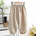thumbnail image 2 of ZACPNCV Toddler Girls Boys Solid Cotton Harem Pants Summer Baby Basic Loose Long Bloomer Trouser Elastic Pants Beige 6-12 Months, 2 of 4