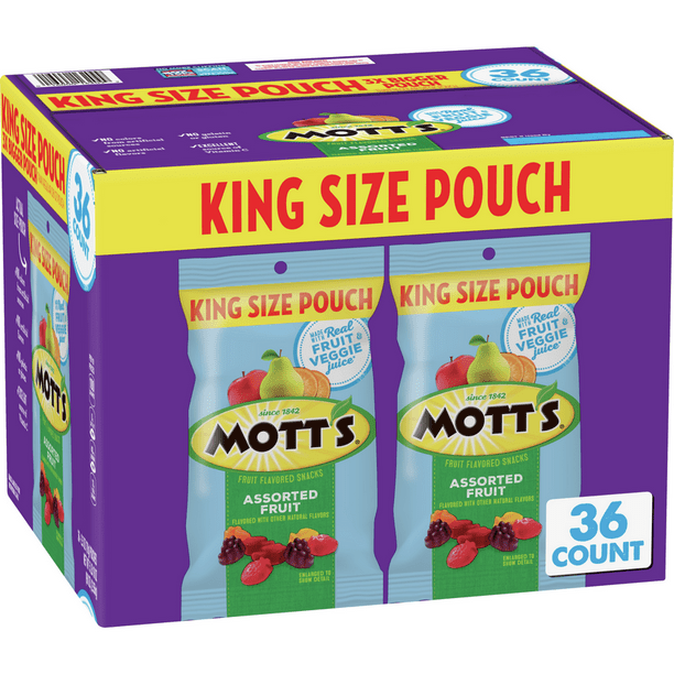 Mott’s Fruit Flavored Snacks, Assorted Fruit, 36 ct, 2.5 oz each