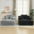 thumbnail image 6 of 48.8" Futon Sofa Bed with Pillows, Padded Recliner for Living Room & Bedroom, Modern Sleeper Sofa, Black, 6 of 8