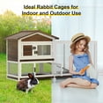 thumbnail image 6 of GOOJOASIS Rabbit Hutch Indoor, Chicken Coop Outdoor with 3 Removable Tray 2 Story Rabbit House with Large Running Cage & Ramp, 6 of 7