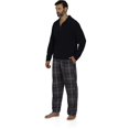 thumbnail image 2 of Men's Pajama Long Sleeve Top and Plaid Pants Fleece Sleepwear Set, 2 of 5