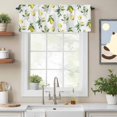 thumbnail image 2 of Summer Fruit Valance Curtain Watercolor Yellow Lemon Rustic Farmhouse Leaf Window Valances Rod Pocket Short Curtains Window Treatments for Kitchen Bedroom Bathroom Laundry 42" x 12", 2 of 9