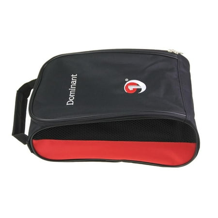 

Golf Shoes Bag with Ventilation Zippered Travel Black red