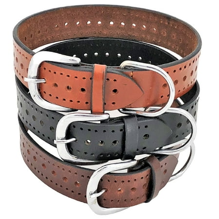 14' Long Dog Collars - Genuine Real Leather Dog Collar for Medium and Large Pet sz M (Neck 12