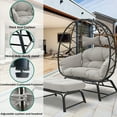 thumbnail image 5 of FKS LIFE 2 Person Egg Chair With Ottoman Cushion Large Egg Basket Chair With Footrest For Outdoor Indoor Patio Balcony Garden, 5 of 8