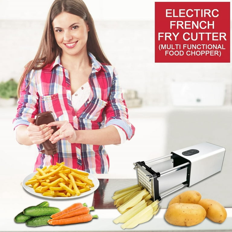 Stainless Steel Electric Fry French Potato Cutter Machine 1/2 Blade + 3/8  Blade