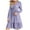 Purple, variant on Yyeselk Womens Long Sleeve Casual Dresses V Neck Loose Solid Color Ruched Comfy Swing Empire Waist Ruffle Hem Flowy Knee Length Dress Green S