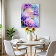 thumbnail image 3 of Canvas Wall Art, Pink Purple Floral Framed Canvas Prints for Bedroom Bathroom, Spring Hydrangea Flower Fantasy Botanical Gallery Wrapped Wall Decor for Home Office, Gifts, 11"x14" Ship Next Day, 3 of 5