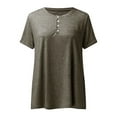 thumbnail image 4 of Fangasis Women Tops Short Sleeve T Shirt Solid Color Tee Ladies Bohemian Pullover Comfy Loungewear Top Coffee XL, 4 of 8
