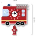 thumbnail image 2 of Relojes de pared para niños, decoración de pared con motivos 3D, sala de estar de dibujos animados, reloj silencioso, sala de estar decorada para niños (camión de bomberos) JFHHH pequeña, 2 of 5