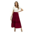 thumbnail image 1 of Women's Polka Dot Hollow Out Long Skirt Lace Stitching Pleated Loose High Waist Dress, 1 of 8