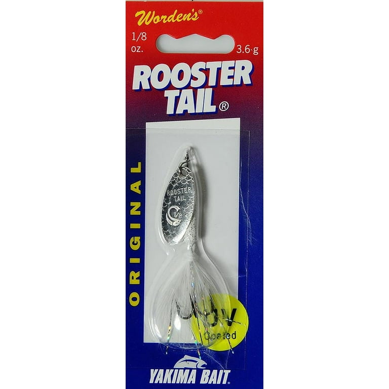 Yakima Bait Worden's Original UV Coated Rooster Tail, Inline Spinnerbait  Fishing Lure, Tinsel Shad, 1/8 oz.