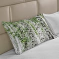 thumbnail image 2 of Woodland Knitted Quilt Pillowcover, Birch Trees in the Forest Summertime Wildlife Nature Outdoors Themed Picture, Standard King Size Pillow Cover for Bedroom, 36" x 20", White Green, by Ambesonne, 2 of 2