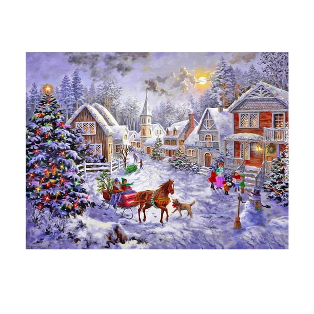 Wdftyju Carruaje de nieve de Navidad 5D diamante DIY pintura Craft Kit decoración del hogar Wdftyju 1pn1uw5rk9km2gh3