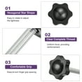 thumbnail image 4 of Uxcell Star Knobs, M10x40mm Plastic Hex Shaped Clamping Handle Screw Knobs, Hand Tightening Star Screw Knob, 4 of 6