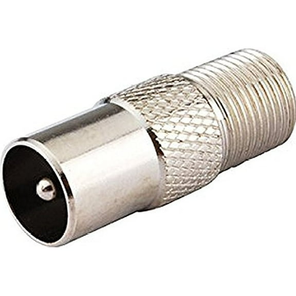 RF Adapter F Jack Female Socket to TV Plug Male Pin Straight (Pack of 2) High Quality Ships From USA