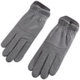 thumbnail image 5 of Gants d'hiver en daim pour femme avec cran tactile sensible, doublure en laine chaude et coupe-ventGris, 5 of 5