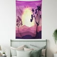 thumbnail image 4 of Nature Tapestry, Abstract Gradient Landscape Tropical Trees African Desert Print, Wall Hanging for Bedroom Living Room Dorm Decor, 60"W X 80"L, Pale Fuchsia Eggplant and Ivory, by Ambesonne, 4 of 5