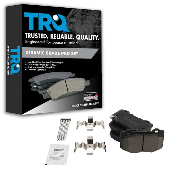 TRQ Ceramic Rear Disc Brake Pad Set for Ford Mustang GT350 GT350R BFA18988 Fits select: 2015-2020 FORD MUSTANG SHELBY GT350