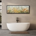 thumbnail image 5 of Large Framed Canvas Print Autumn Prairie Watercolor Canvas – Soft Neutral Wild Grass and Flowers Painting Wall Art Decorative Ready to Hang Painting for Living room Bedroom - 60"x20" Black Frame, 5 of 9