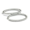 thumbnail image 3 of Oval Shape Two Sided Diamond Hoop Earrings in 14k White Gold (2 cttw), 3 of 4