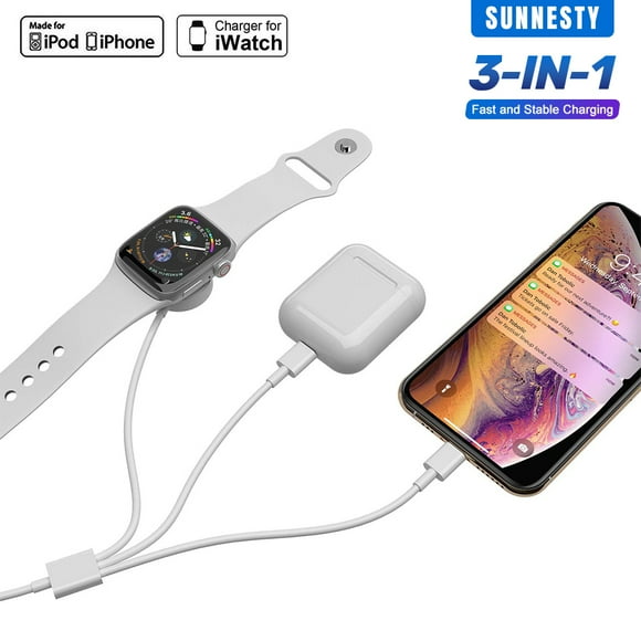 Watch Charger Magnetic 3 in 1 Wireless Charging Cable for Apple Watch Series 6/SE/5/4/3/2/1, Competible with iPhone 11/11 Pro/XR/XS/XS Max/X/8/8Plus/7/7Plus/6/6Plus/5
