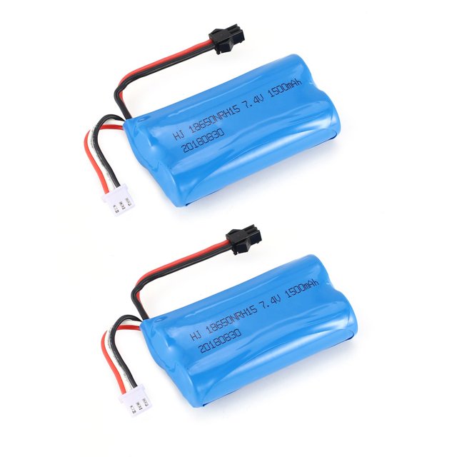 2pcs 7.4V 1500mAh Li-ion Battery with Charger for RC Boat Skytech H100 Syma Q1