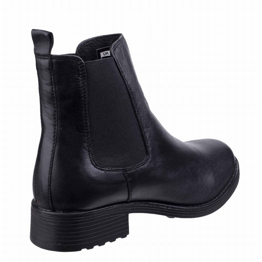 Fleet & Foster Cambridge Leather Chelsea Ankle Pull On Black Boots Ladies Womens 