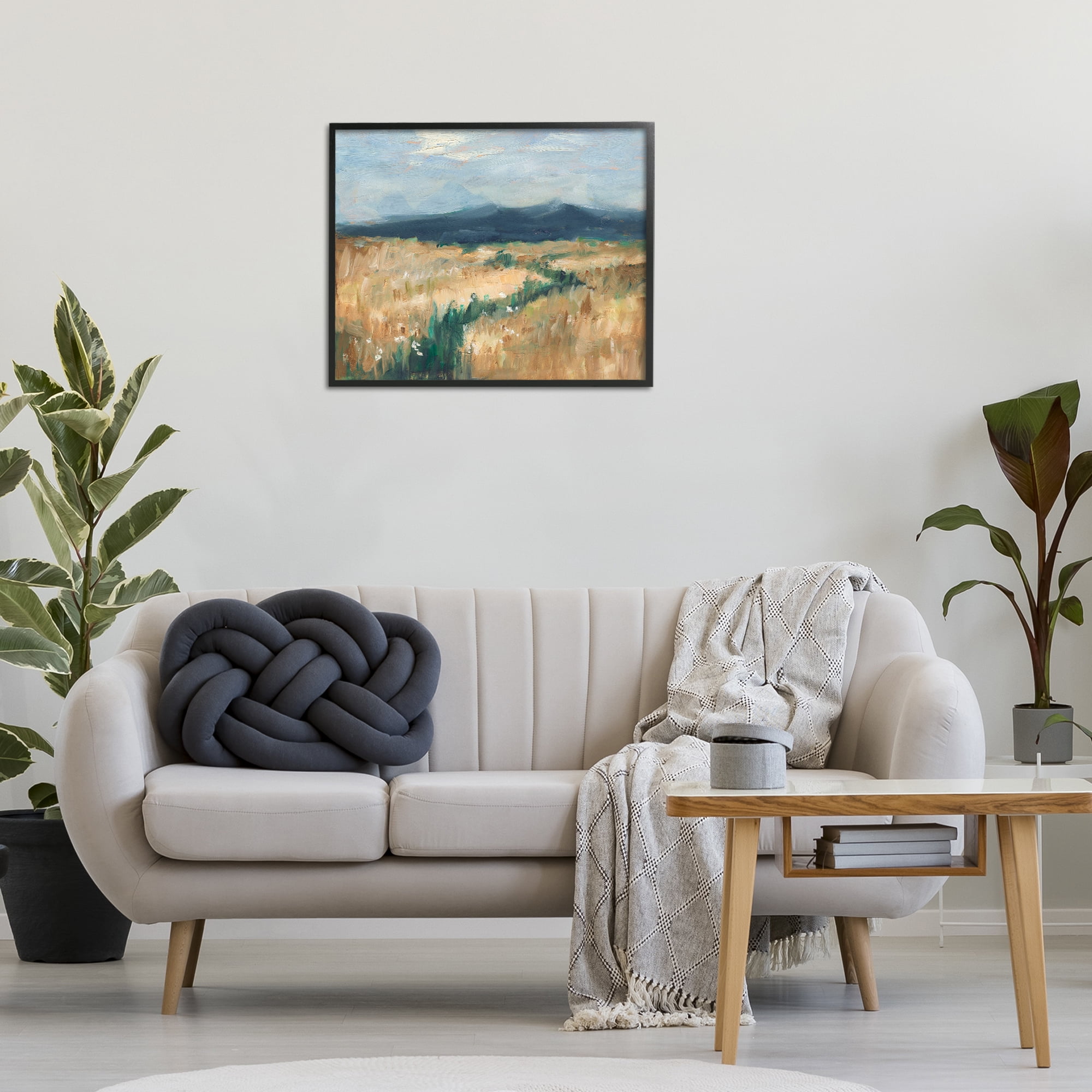 Stupell Industries Mountainous Trail Landscape Landscape Painting Black Framed Art Print Wall Art, 30 x 24