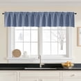 thumbnail image 2 of Patin Denim Blue Kitchen Curtains 18 Inch Length 2 Pcs, Rod Pockets Room Darkening Solid Thermal Curtains for Bedroom Decor, Valances for Windows Drapes for Bathroom Cafe, Each Panel 60" W x 18" L, 2 of 10