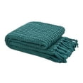 thumbnail image 4 of Home Soft Things Chain Tweed Throw Blanket, Reversible Lightweight Super Soft Cozy Throw Blanket, 50x60 inches, Deep Teal, 4 of 10