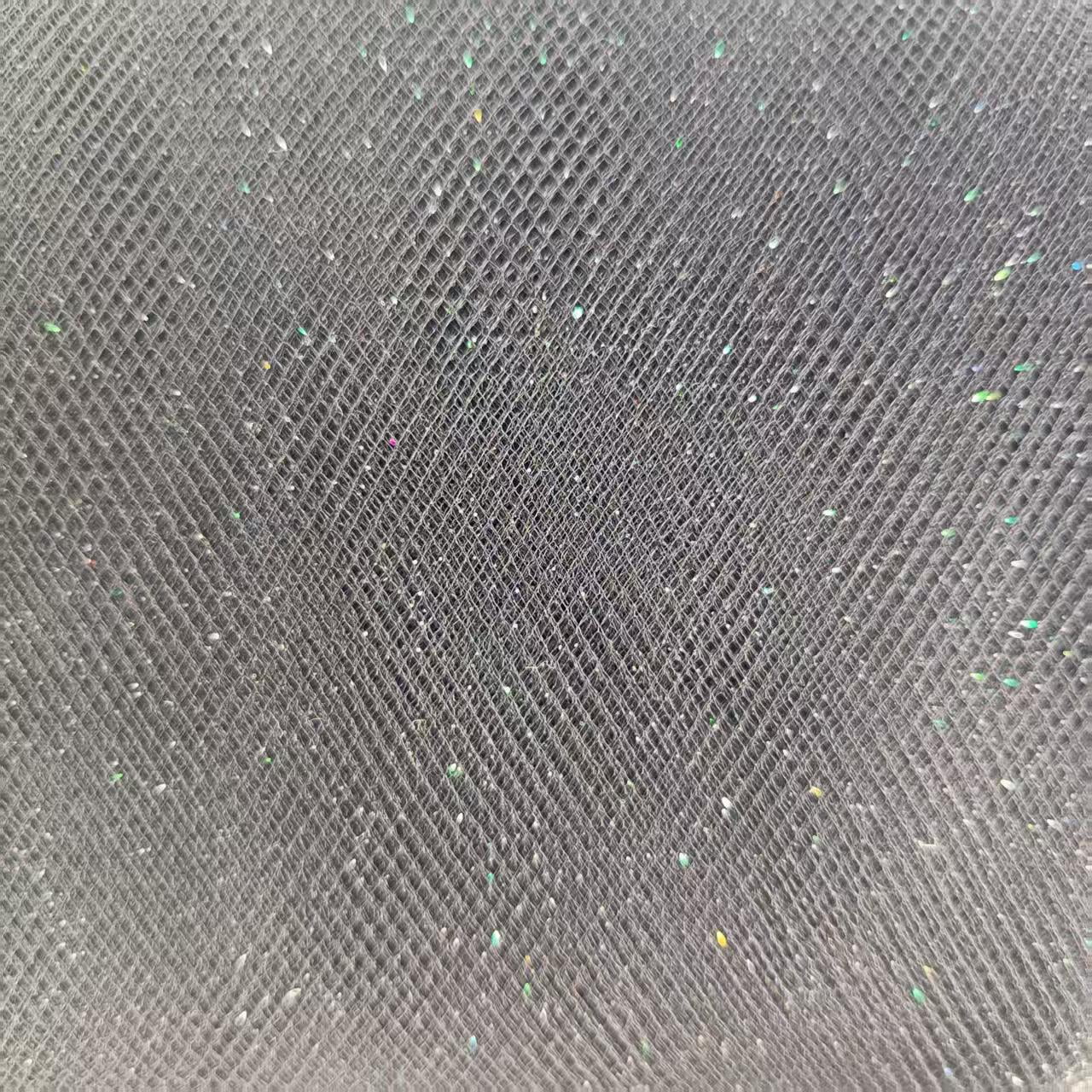(2 pack) 3 Yard Cut Glitter Tulle Fabric, Black, 54" Wide for Apparel & Crafting, by Fuzhou