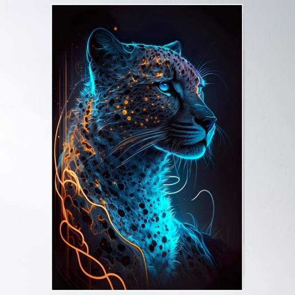 Cheetah Poster Wall Art, Modern Wall Decor For Living Room Bedroom, 8x12 UNFRAMED
