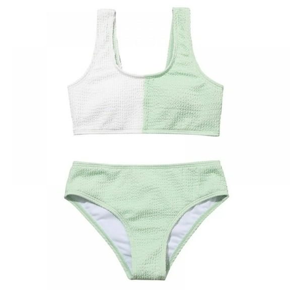 XBASW 7-14Y Girls Bikini Bathing Suits 2 Piece Beach Halter Swimsuits Summer Quick Dry Swimwear for Kids Teen