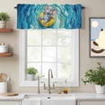 thumbnail image 2 of Funny Art Valance Curtain Summer Elephant Swimming Blue Sea View Oil Painting Window Valances Rod Pocket Short Curtains Window Treatments for Kitchen Bedroom Bathroom Laundry 56" x 16", 2 of 9