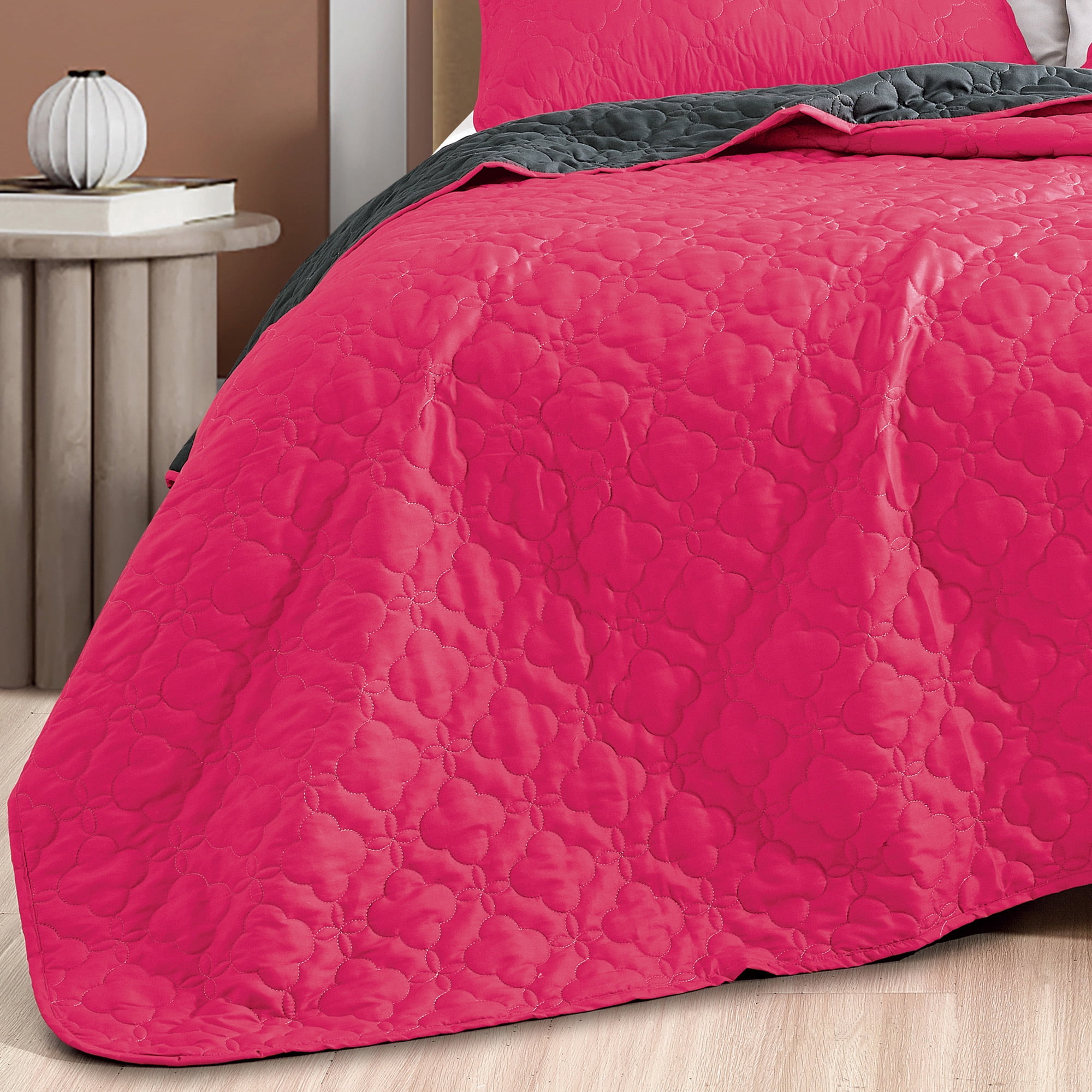 Evjk 3-Piece Decorative Lightweight Bedspread Set – Breathable, Microfiber with Soft Solid, King