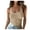 Khaki#1, variant on Homenesgenics Tops Sleeveless Women Sexy Casual Slim Fit Round-Neck Ribbed Sleeveless Solid Cami Tank Tops Shirts