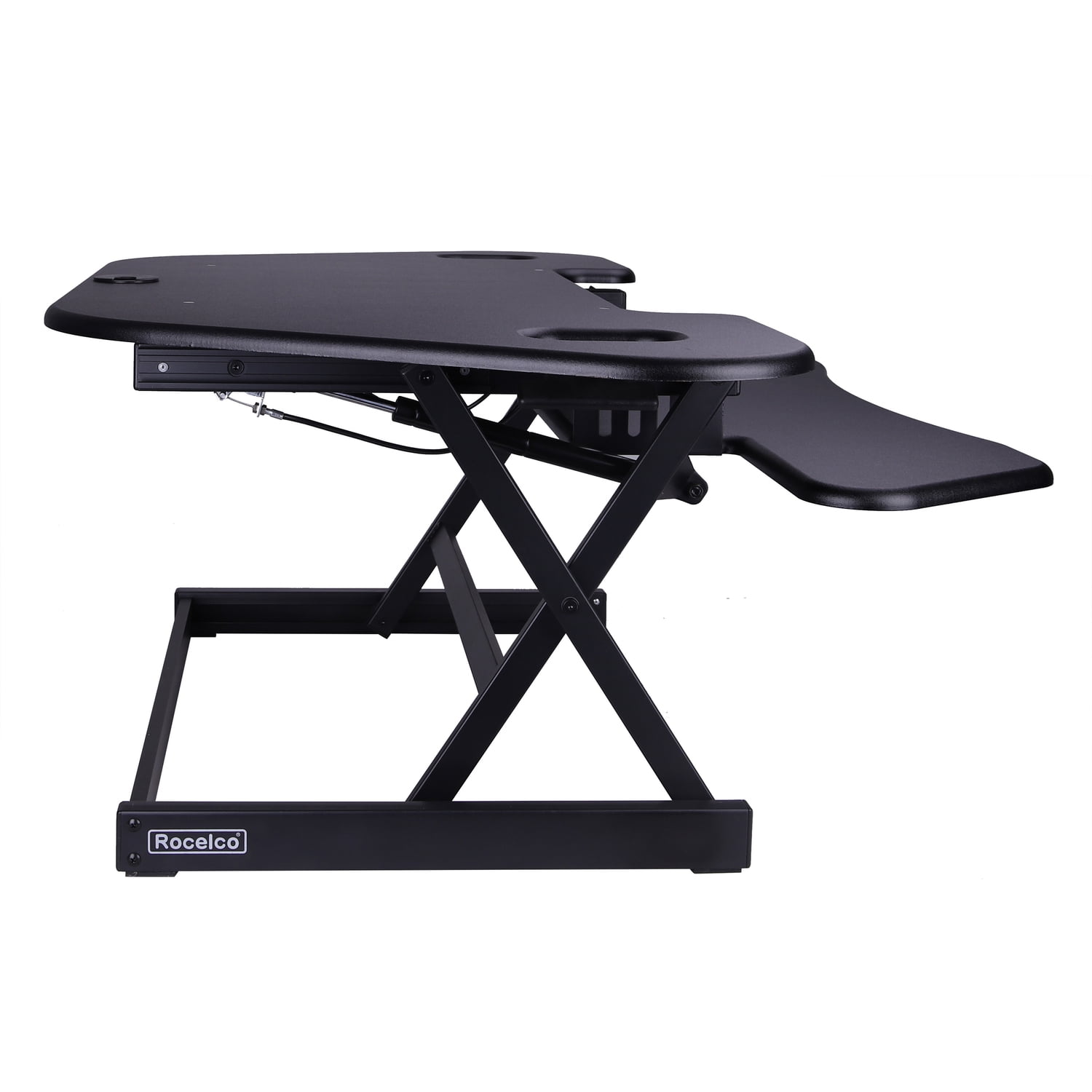 Rocelco 46" Adjustable Corner Standing Desk Converter Black (R CADRB-46)