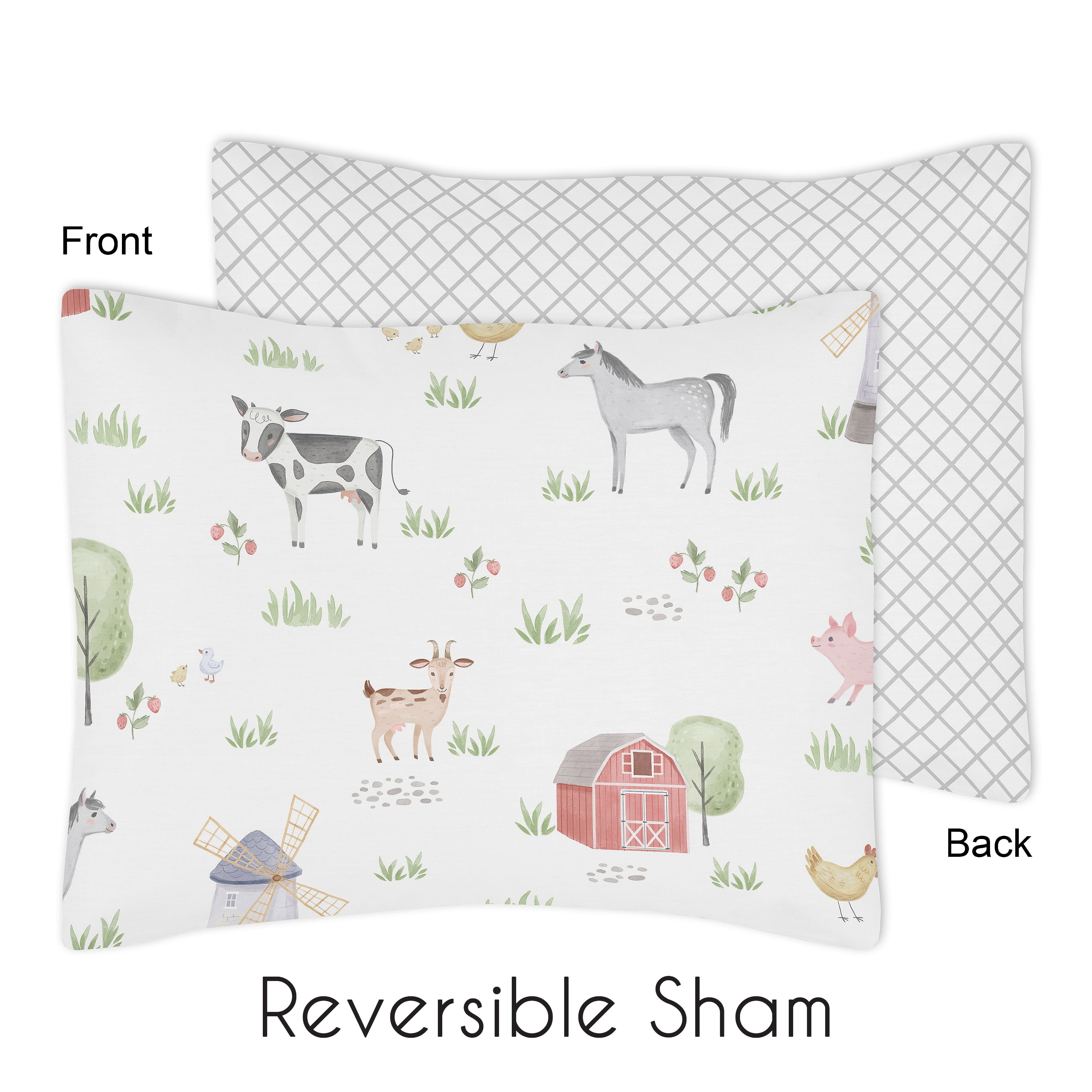 Sweet Jojo Designs Farm Animals Multicolor Toddler Bed Comforter 5 Piece Bedding Set