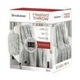 Brookstone 205TH001CICR21W Heated Luxe Faux Fur Heated Throw Silver