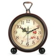 thumbnail image 1 of Reloj despertador de estilo vintage, silencioso, antiguo, retro, de mesa, decorativo, silencioso, sin tictac, clásico, retro, de escritorio (sin batería)., 1 of 5