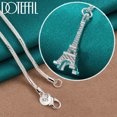 thumbnail image 1 of CJie-collar con colgante de Plata de Ley 925 para mujer, cadena de 16-30 pulgadas, Torre Eiffel, París, joyería de moda para compromiso de boda, 1 of 2