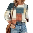 thumbnail image 5 of UVN Crewneck Blouse for Women Fall Long Sleeve T-Shirts Casual Tees Ladies Loose Tops, 5 of 7