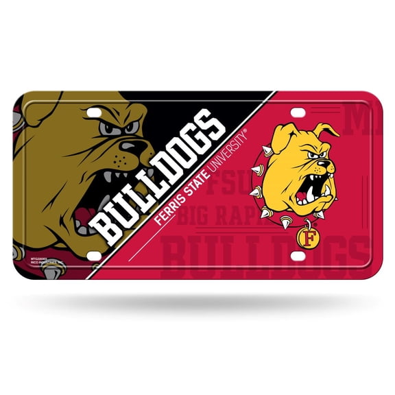 Ferris State Bulldogs 12x6 Metal License Plate Auto Tag